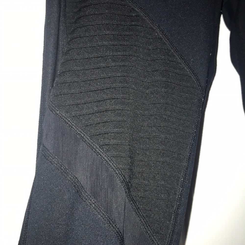 Fabletics Black Leggings with Mesh Design.